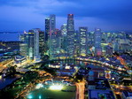Vista nocturna de Singapur.