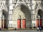Detalle de la fachada de la catedral de Nantes.