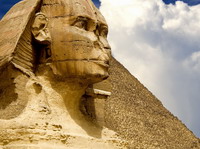 La esfinge y la gran pirámide. Egipto.