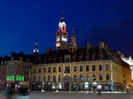 Vista nocturna de la Gran Plaza. Lille.